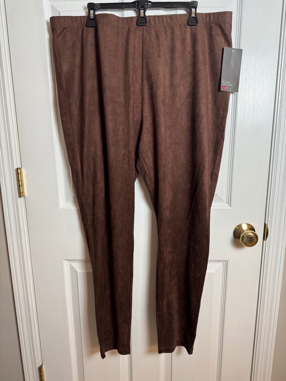 Avenue NWT Faux Suede Leggings Brown Plus Size 22/24 Pull-On YourFit Stretch